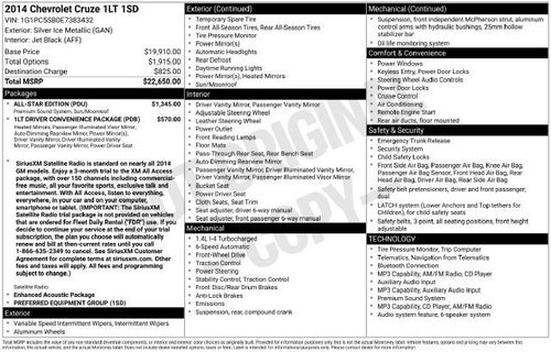2014 Chevrolet Cruze 1LT