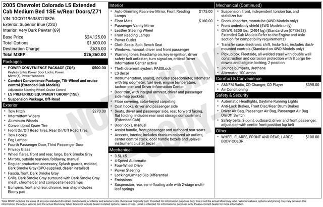 2005 Chevrolet Colorado LS Z71