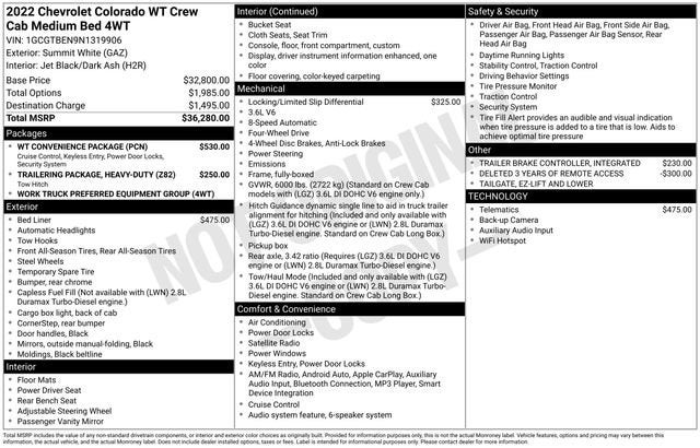 2022 Chevrolet Colorado WT