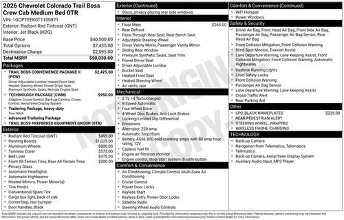 2026 Chevrolet Colorado Trail Boss