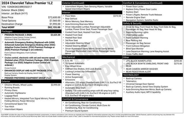 2024 Chevrolet Tahoe Premier