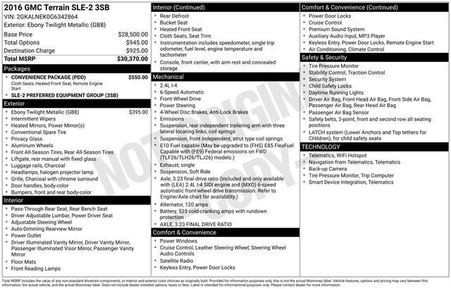 2016 GMC Terrain SLE