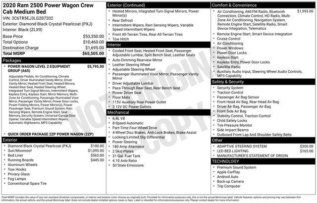 2020 RAM 2500 Power Wagon Crew Cab 4X4 6'4" Box