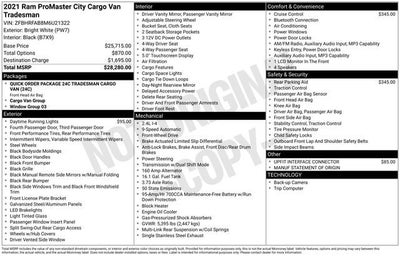 2021 RAM ProMaster City Cargo Van Tradesman