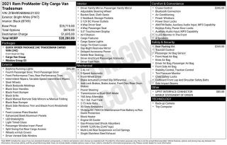 2021 RAM ProMaster City Cargo Van Tradesman