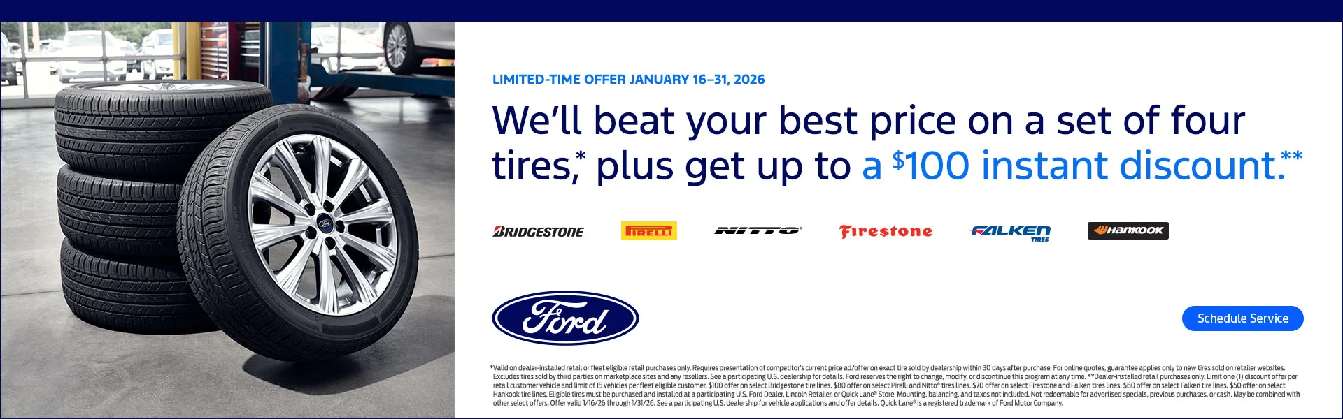Best price on set of four tires at Milnes Auto Group in Imlay City MI